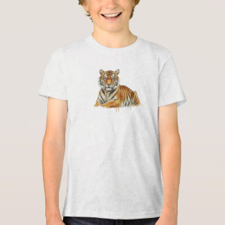 T-shirt En Tri-matière Illustration de tigre à l'aquarelle – Faune majest