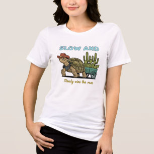 T-shirt En Tri-matière Illustration de tortue de motivation lente et régu