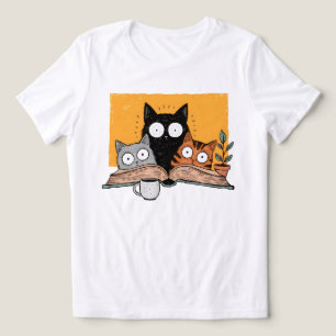 T-shirt En Tri-matière Illustration drôle de chats en lecture