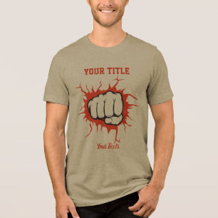 T-shirt En Tri-matière Illustration d'un poing serré perçant un mur