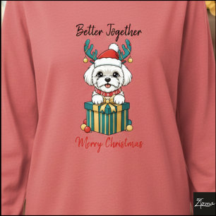 T-shirt En Tri-matière Illustration graphique de chien maltais de Noël