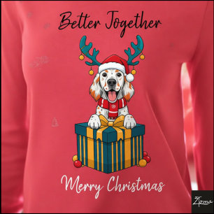 T-shirt En Tri-matière Illustration graphique de Setter anglais de Noël a