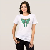 T-shirt En Tri-matière Illustration Luna Moth - Vert et Or (Recto plein)