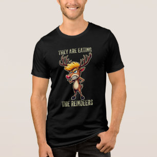 T-shirt En Tri-matière "Ils mangent les rennes" Drôle Trump Xmas