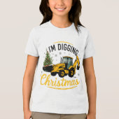 T-shirt En Tri-matière I'm Digging Christmas Cute Excavator Tree Kids (Recto)