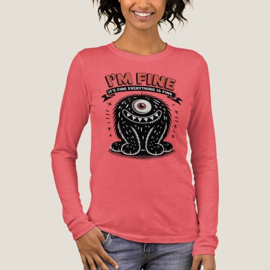 T-shirt En Tri-matière I'm fine it's fine everything is fine Monster (Recto)