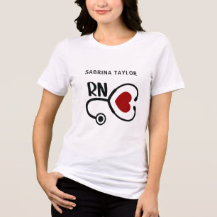 T-shirt En Tri-matière Infirmière cardiaque Stéthoscope RN