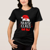 T-shirt En Tri-matière Infirmière Claus Fêtes de Noël Stethoscope Drôle (Recto)