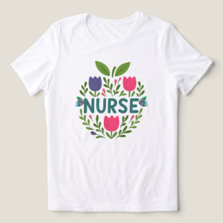 T-shirt En Tri-matière Infirmière Floral Tulip Design