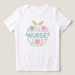 T-shirt En Tri-matière Infirmière Floral Tulip Design