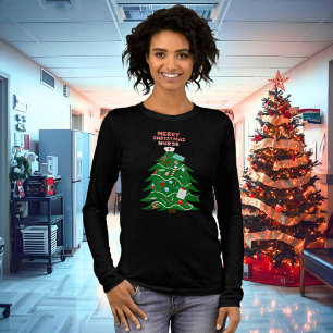 T-shirt En Tri-matière Infirmière Joyeux Arbre de Noël