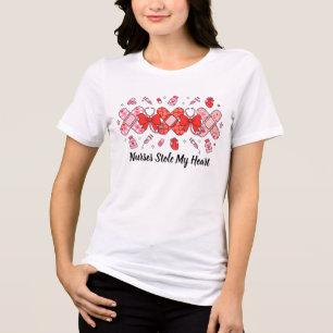 T-shirt En Tri-matière Infirmière Saint-Valentin XOXO Bandage Stéthoscope