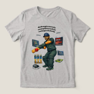 T-shirt En Tri-matière Ingénieur logiciel indien codeur jouant au cricket