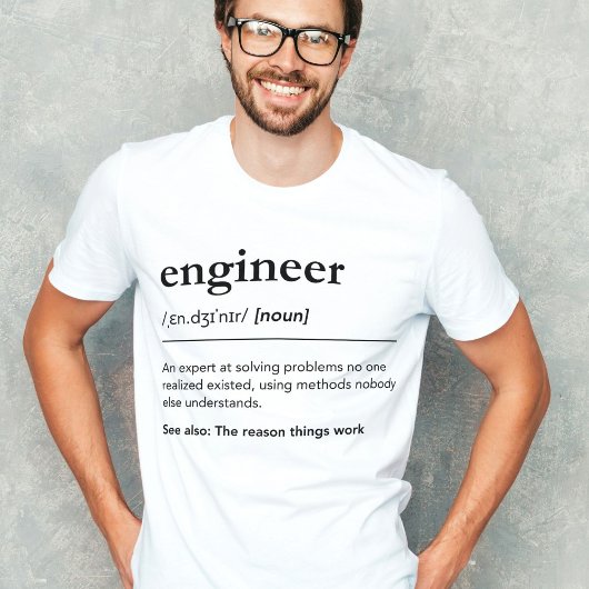 T-shirt En Tri-matière Ingénieur sur mesure Définition Drôle Génie cadeau