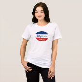 T-shirt En Tri-matière Inscrivez-vous pour voter rouge blanc et bleu (Recto plein)