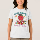 T-shirt En Tri-matière "Inspire & Educate Teacher T-Shirt – Cute Apple (Recto)