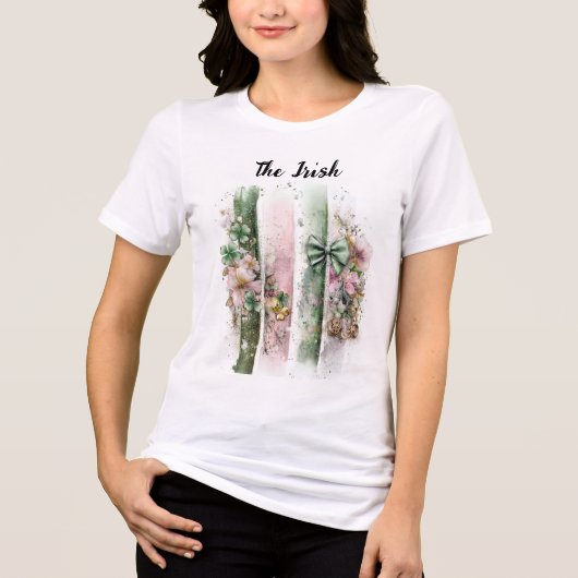 T-shirt En Tri-matière Irish St. Patrick's Day Collage vert rose (Recto)