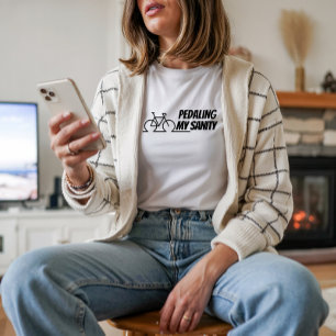 T-shirt En Tri-matière Ironie de fille à vélo noir blanc