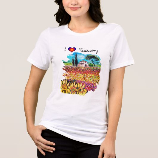 T-SHIRT EN TRI-MATIÈRE J'ADORE LA TOSCANE ET LES SOUFFRANCES (Recto)