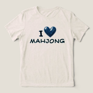 T-shirt En Tri-matière J'adore le Mahjong Cœur Personnalisé Élégant Mahjo