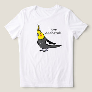 T-shirt En Tri-matière J'adore les cockatiels gris normal