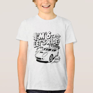 T-shirt En Tri-matière J'ai 6 ans, Allons Rouler Graphique de Voiture Enf