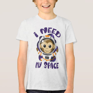 T-shirt En Tri-matière J'ai Besoin de Mes Enfants Singes Astronautes de l