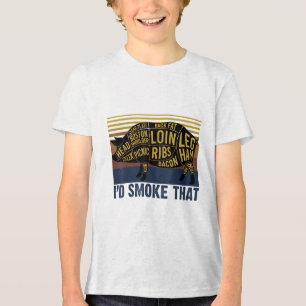 T-shirt En Tri-matière J'Ai Fumé Ce Drôle Barbecue Cochon _1