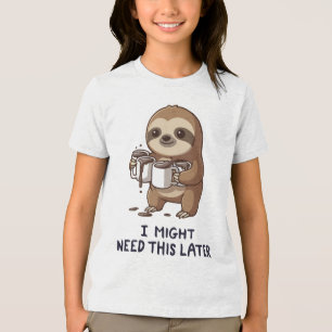 T-shirt En Tri-matière J'Ai Peut-Être Besoin De Café Plus Tard - Lazy Slo