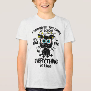 T-shirt En Tri-matière J'Ai Survécu 100 Jours De L'École Son Amende Im Am
