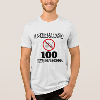 T-shirt En Tri-matière J'ai survécu 100 jours d'école (pas 67) Drôle