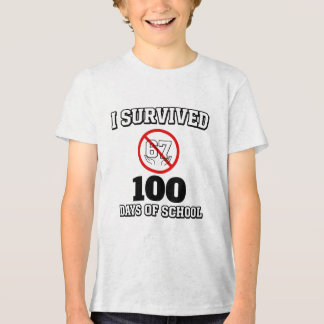 T-shirt En Tri-matière J'ai survécu 100 jours d'école (pas 67) Drôle