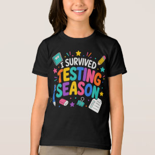 T-shirt En Tri-matière J'ai survécu à la saison des tests Humour scolaire