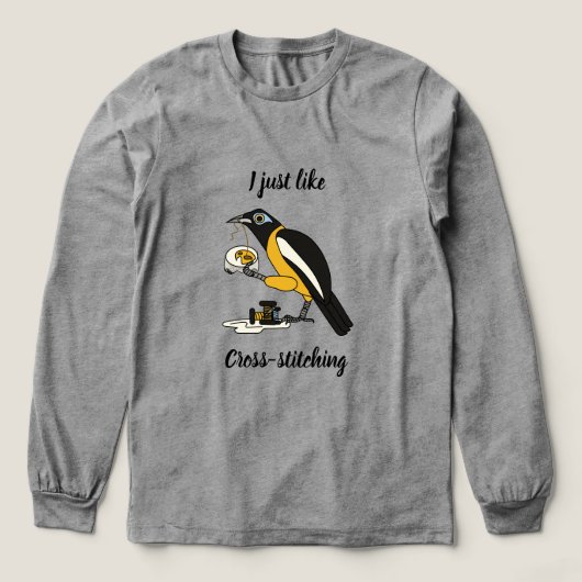 T-shirt En Tri-matière J'aime juste les coutures croisées (Motif devant)