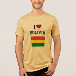 T-SHIRT  EN TRI-MATIÈRE J'AIME LA BOLIVIE