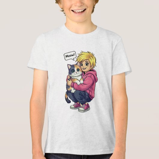 T-shirt En Tri-matière J'aime le chat (Recto)