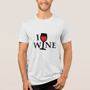 T-shirt En Tri-matière J'aime le vin au coeur rouge