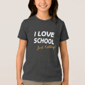 T-shirt En Tri-matière J'Aime L'École En Train D'Aspirer À La Sombre (Recto)