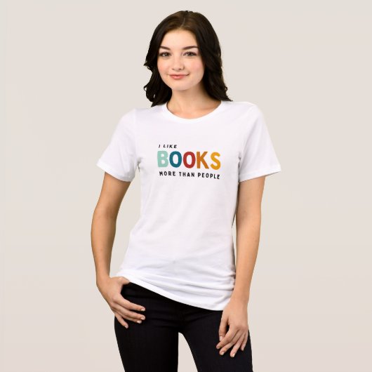 T-shirt En Tri-matière J'aime les livres plus que les gens (Recto plein)