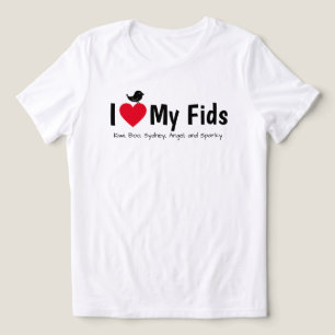 T-shirt En Tri-matière J'aime mes Fids Canari Pinson Enfants Plumeux