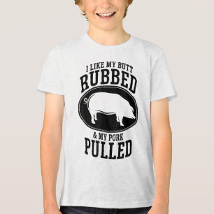 T-shirt En Tri-matière J'Aime Mon Beurre Et Mon Porc Tiré Bbq _1