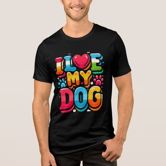 T-shirt En Tri-matière J'Aime Mon Chien (Recto)