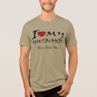 T-shirt En Tri-matière J'aime mon mari texte avec symbole de cœur rouge p
