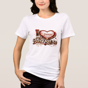 T-shirt En Tri-matière J'aime mon petit ami personnalisé
