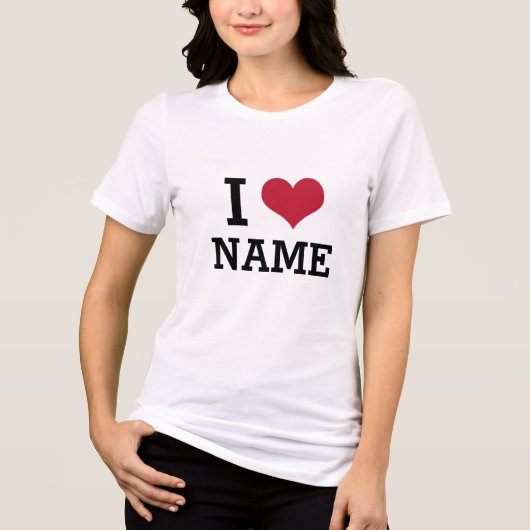 T-shirt En Tri-matière J'aime Nom (Recto)