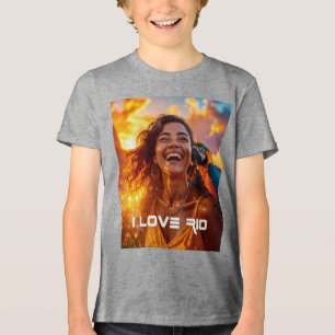 T-SHIRT EN TRI-MATIÈRE J'AIME RIO