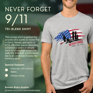 T-shirt En Tri-matière Jamais oublier le souvenir unisexe de 9/11