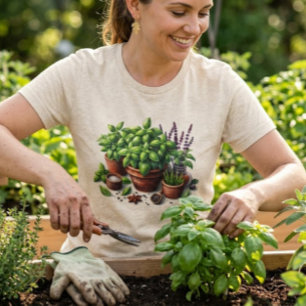 T-shirt En Tri-matière Jardin Basilic Herbes Plante Dame