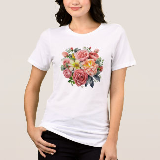 T-shirt En Tri-matière Jardin de fleurs sauvages aquarelles colorées