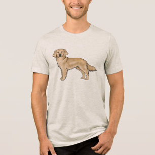T-shirt En Tri-matière Jaune Golden Retriever mignon dessin de chien